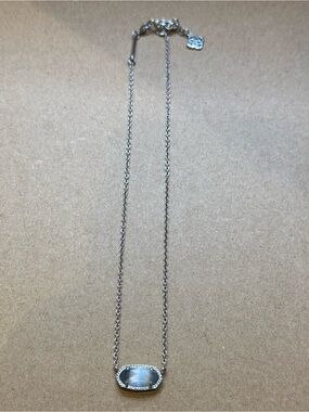 Kendra Scott Silver Gray Faceted Stone Necklace